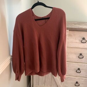 Ribbed Balloon Sleeved Nordstrom Sweater, Size M